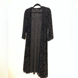 Never worn! Express Velvet Flocked Long Duster